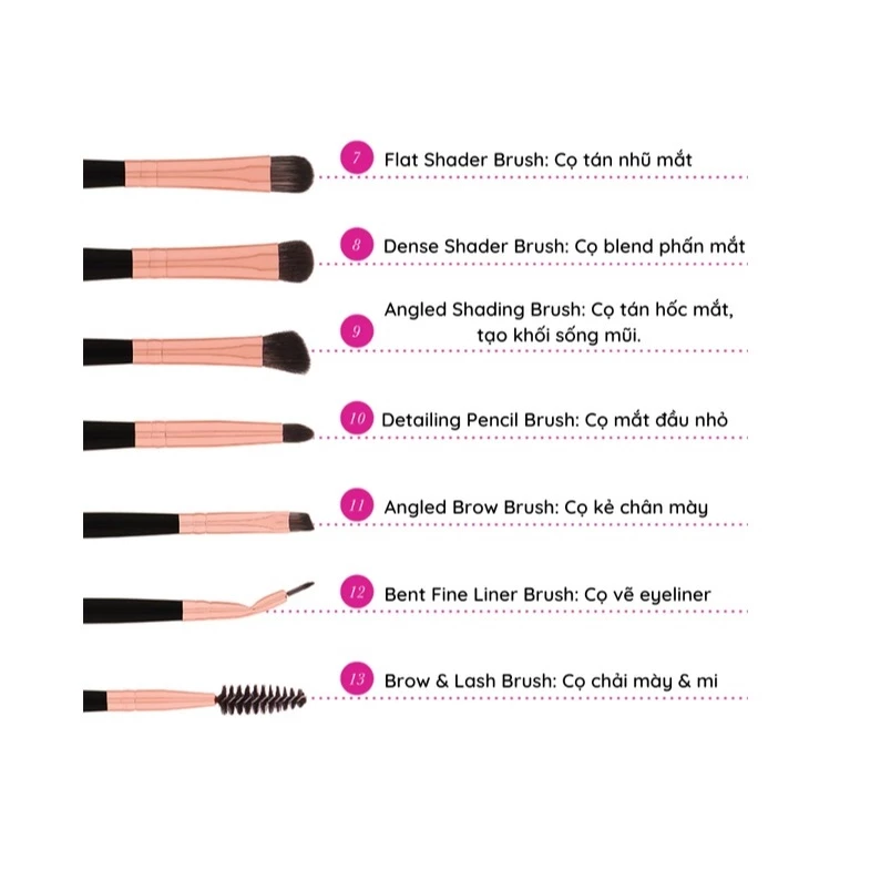 Bộ Cọ Trang Điểm 13 Cây BH COSMETICS Signature Rose Gold BHBO12